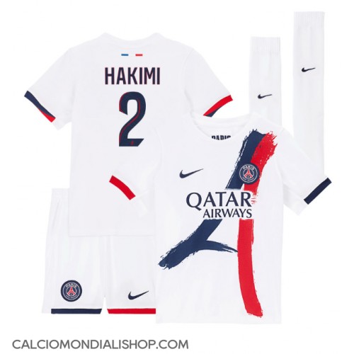 Maglie da calcio Paris Saint-Germain Achraf Hakimi #2 Seconda Maglia Bambino 2024-25 Manica Corta (+ Pantaloni corti)